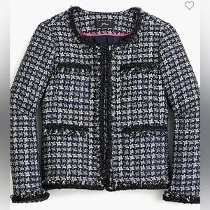 - J Crew Lady jacket in metallic houndstooth